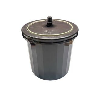 Vintage Tupperware Insulated Ice Bucket #1683 Push Button Lid Brown